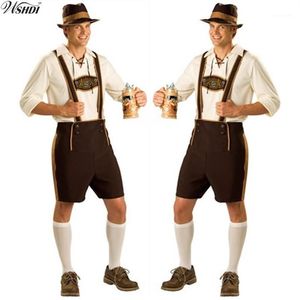 Oktoberfest kostium Lederhosen Bawarian październikowy niemiecki festiwal piwo halloween dla mężczyzn kostiumy piwa plus rozmiar m l xl 2xl1247m