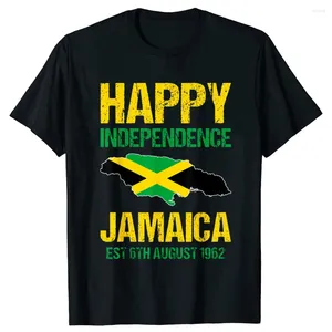 Herr t skjortor lycklig självständighet jamaica est 6 augusti 1962 jamaicansk tee toppar rund hals kortärmad mode tshirt kläder avslappnad