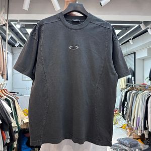 24SS Tees T-Shirts Herren, Eur-Größe, übergroßes, besticktes, einfarbiges Hemd, US-Größe, schwarze T-Shirts, echte Bilder