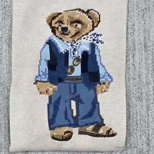 RL Bear's Women's Sweters Kobieta okrągła szyja i SWEATER W SWEATER KLASYCZNY KLASYKA Moda RL Mały haft haftowy Laurens Button 1144