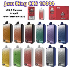 Orijinal Vapers 15K Jam King Cks Energon 15000 Vape Puff Bar 24ml Önceden doldurulmuş toptan EU Depo Elektronik Sigara Vapes Ekran Ekran E Sıvı Suyu Tadı