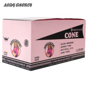 Lady Hornet rökningstillbehör 110mm rosa papper avsmalnande färdigt hornrör rullande papper rökrör kungstorlek för tobak zz