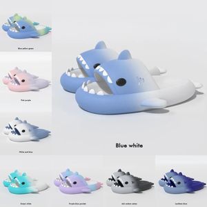 Haifischrutsche Pantoffeln Sandalen Herren Womens Krawatte Dye Bule Haze Regenbogen Mode Outdoor Neuheit Pantoffeln Strand Innenhotel Hotel Sport Sneaker Größe Größe