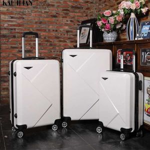 スーツケース20''24/28インチローリング荷物旅行スーツケースオンホイール20 ''キャビンオンキャビントロリー荷物バッグABS+PCスーツケースファッションセットQ240115