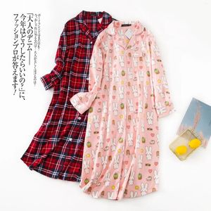 Kadın pulluk pazen pamuk nightgowns button buton buton boend bynshirt orta uzunluk tarzı stil uykshirt pijama elbise gündelik