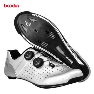 Skodon BooDun 2021 Nya Ultralight Men's Road Cykelskor med kolfiber Sole Breattable Cycling Cleats Shoes Road Bike Bicycle Shoes