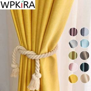 Modern Linen Yellow Blackout Curtain for Living room Bedroom Nordic Solid Color Window Drapes Home Decor All-match ZH455E 240115