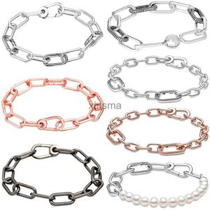 Chain Original Small ME Link Chain Freshwater Cultured Pearl Bracelet Fit Fashion 925 Sterling Silver Bangle Bead Charm DIY Jewelry YQ240115