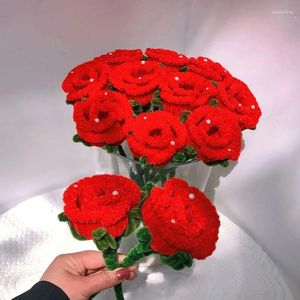 장식용 꽃 시뮬레이션 수제 장미 인공 완성 된 꽃 홈 꽃다발 장식 휴일 선물