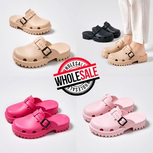 2024 Clog Buckle Designer Slides Sandals Platform Slippers Mens White White Pink Waterproof Shoes Size 36-41