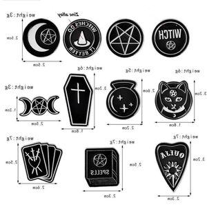 Hexe Ouija Mond Tarot Buch New Goth Style Emaille Pins Abzeichen Jeansjacke Schmuck Geschenke Broschen für Frauen Männer 167 T2 Rlbkc