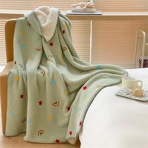 Filtar 3D Bear Dog Sticked Animal Furry Sherpa Thermal Baby Filt Born Swaddle Toddler Bedding Quilt Kids Soffa Nap Rug