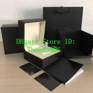 Taghere Watches Booklet Card Tags and Papers in English Swiss Watches Boxes269Wの高品質のダークブラウンボックスギフトケース