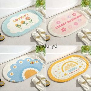 Carpets Nordic Flower Bath Mat Doormat Absorbent Carpet Blue Entrance Balcony Area Floor Rugs Bath Living Room Bathroom WelcomeTapis Matvaiduryd