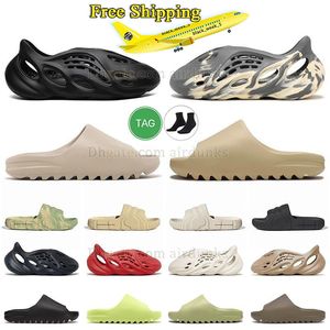 free shipping Designer Slides Foam Runners Slippers for Mens Womens Famous Sandals Clog Glow Green Onyx Black Bone Resin Desert Sand Pure house slipper coach sliders