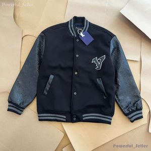 Jaquetas masculinas marca de moda homens mulheres jaqueta l vintage solto manga longa verde beisebol homem hip hop outono varsity casual quente bombardeiro roupas 4411