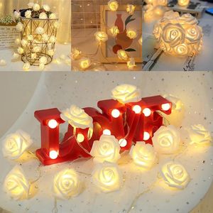 Strings 3M 20 LED Rose String Lights Battery Operated Flower Garland Fairy Valentine Wedding Party Decoration Christmas