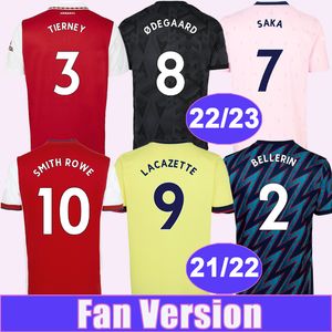 21 22 White Saka Mens Soccer Jerseys Pepe Tierney Gabriel Odegaard Smith Rowe Martinelli Marquinhos 22 23 Hem Away 3rd Football Shirts