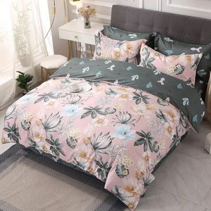 Bedding Duvet Cover with Zipper Closure Floral Pattern Soft Microfiber Comforter Envelop Pillowcase 240115