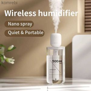 Umidificadores JISULIFE Mini umidificador portátil sem fio Pequeno umidificador de névoa fria USB Umidificador de mesa para carro Viagem Escritório Super QuietL240115