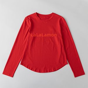 LU-1896 Damen-Baumwoll-Langarm-Slim-Fit-einfaches Sport-T-Shirt für lässige Fitnesskleidung