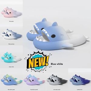 Home Sandles Designer Shark Summer Women Slippers Anti-skid EVA Solid Color Couple Parents Outdoor Cool Indoor Household Funny Shoes Eur 36 61