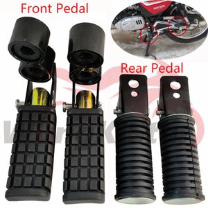 Motorcycle Front Rear Footrest Pedal Left Right Foot Peg For Suzuki GS/GN/QJ/GT/HJ/EN125 EN150 Motocross Scooter Buggy Go Kart Motorize Dirt Pro Pit Bike Footpeg Pedals