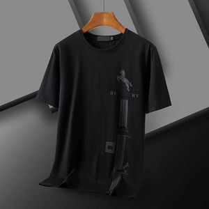 Mens Designer Roupas Famoso Camiseta Carta Impressão Redondo Pescoço Manga Curta Moda Homens Mulheres Pescoço Preto Branco Enzima Lavado Manga Curta para Homens Tee Top Camiseta Curta