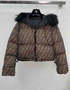 Jaqueta de designer feminina para baixo parkas 23 outono/inverno novo clássico duplo f face com capuz para baixo com gola grossa e destacável 3o7m