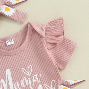 Clothing Sets Baby Girl Summer Clothes Mama Mini Romper Flowers Bloomers 3Pcs Infant Short Drop Delivery Kids Maternity Otb2C