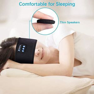 Ögonmask Bluetooth Headband Sleep Hörlurar Bluetooth -hörlurar Sov Mjuk elastisk bekväm trådlös musikörlurar