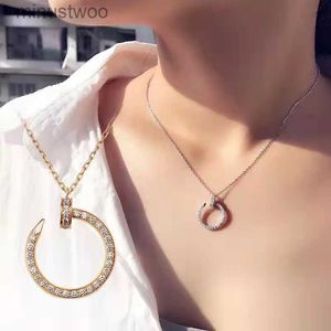 Fashion Full Diamond Nail Necklace for Woman High Quality Titanium Steel Love Pendant Classic Designer Jewelry XJA8 XJA8