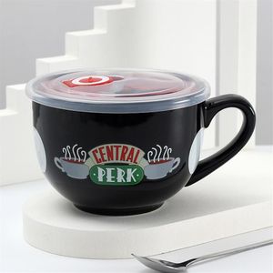 Kupalar kahve kupa arkadaşları tv şovu central perk cappuccino fincan kawaii sevimli kahvaltı büyük boyutu seramik içecekware238r