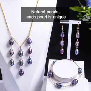 Imitation Tahitian Baroque Jewelry Sets Hawaiian Polynesian Jewellery Set Trend Natural Pearls Earrings Necklaces Set for Women 240115