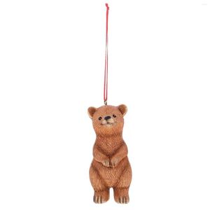 Trädgårdsdekorationer kompakt björnprydnad jul för bilar figur harts söt hängande staty hängande droppleverans dh7y5
