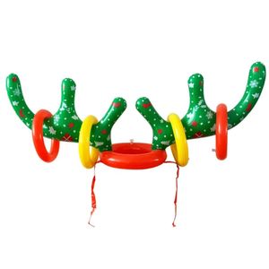 Nya banners streamers Confetti Christmas Game uppblåsbara renar Antler Hat Ring Toss Navidad Natal Christmas Gift for Kids New Year Gift Xmas Decor Noel 2023