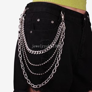 Halloween Multi Layer Chains Hip Hop Rock Goth Hipster Byxor Kedjor Pant Jean Keychain Portachiavi Gotiska tillbehör gåvor