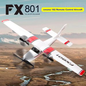 FX801 Uçak 182 DIY RC Uçak 24GHz 2CH EPP Craft Elektrikli Planör Dış Havalı Sabit Kanat Uçakları Çocuklar İçin 240116