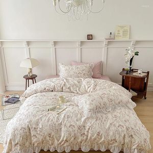 Bedding Sets Cotton Home Bed Linen Lace Ruffled Cover Full Set Korean Style Quilt Duvet Sheets Stitch Comforter