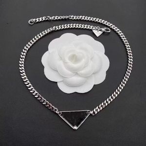 Lyxdesigner halsband älskar smycken klassiker kvinnor kedja rostfritt stål silverhängen triangel charm älskare design juvelerys295s