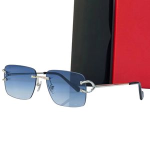 occhiali da sole firmati montature lunetta moda 0330 occhiali senza montatura occhiali da sole per uomo donna quadrati Lentes De Sol Mujer Lentes titanio Mens Shades occhiali rettangolari