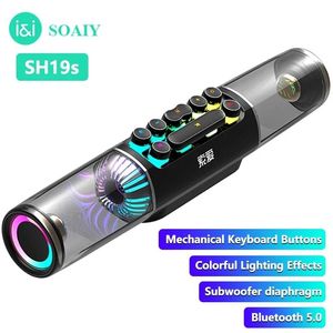 Спикеры SOAIY SH19S Gaming Bluetooth -динамик RGB Компьютер звуковой панель 3D окружающий беспроводной столб Subwoofer Музыкальный центр Audio ноутбук ПК ТВ