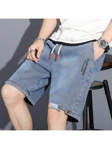 夏の男性デニムショーツドローストリングルーズY2Kファッションポケットストリートウェアヒップホップ男性ジーンズショートスウェットパンツS-5XL 24 748