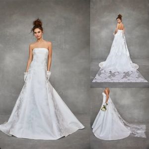 A-Line Wedding Dresses With Wrap Sexy Backless Bateau Lace Ribbon Bridal Gowns Applique Brush Train Robe Vestido De Noiva Size Customized Size H24076