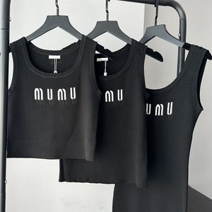 Sexy Womens Tank Tops Vest Skirt Dress Long Medium Short Designers Letter Mumu Black Sleeveless Blouse Tops Quality SML