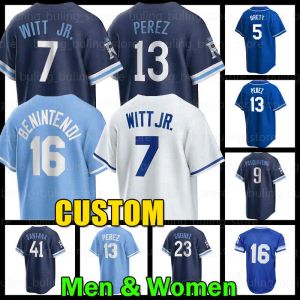 Custom Baseball Jersey Men Kobiet Młodzież Kansas City''royals''7 Bobby Witt Jr. 16 Bo Jackson 5 George Brett 13 Salvador Perez 17 Nelson Velazquez