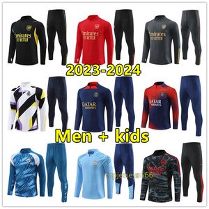 2023 2024 Arsen Pepe Saka Soccer Tracksuit Gunners Training Suit 22 23 24 Odegaard Tierney 남성 어린이 축구 트랙 슈트 서킷 Chandal Jogging Kits