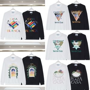 Long Shirt Men Women Designers T-shirts Tees Sweatshirts Tops Man S Casual Chest Letter Hoodie Luxury Casablanca Street Long Sleeve Clothes Casablanc Tshirts