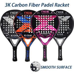 Racchetta da tennis professionale in fibra di carbonio 3K con superficie liscia ad alto equilibrio con pagaia in EVA SOFT Memory 240116