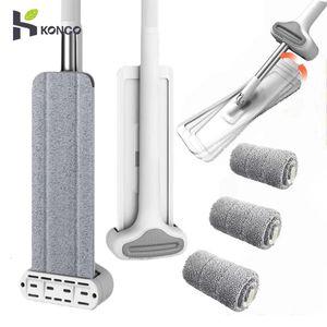 Squeeze Mops Upgraded Flat Mop Magic Washable Hands Free Lazy for House Floor Cleaning Household Tools 240116
